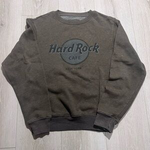 Hard Rock Cafe Men's Dark Brown Crewneck Sweater